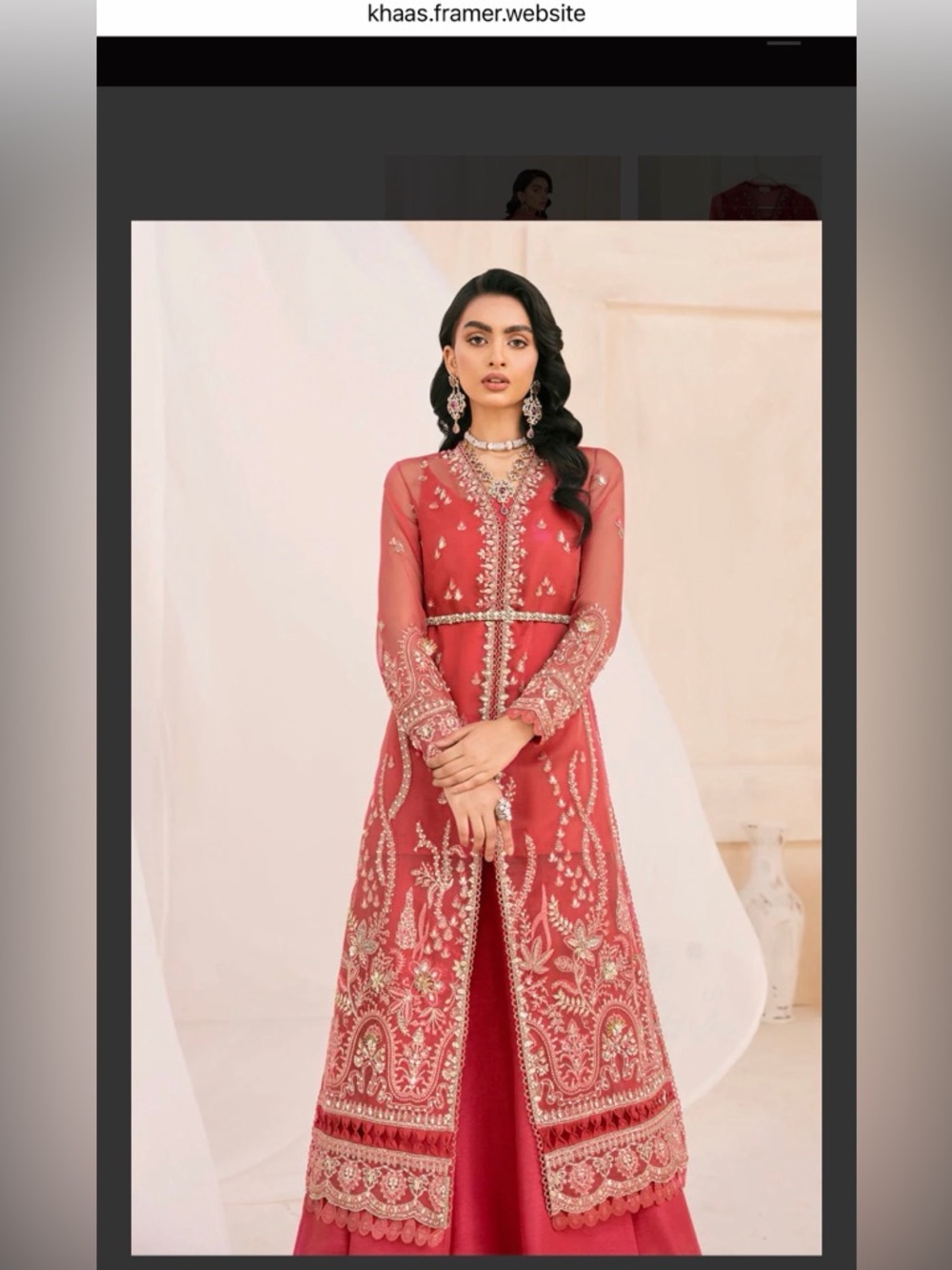Soraya Carmine Pakistani Formal with Slip